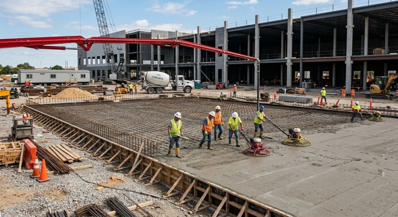 Commercial Slab Construction in Upland, CA